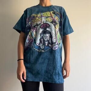 the mountain Blue tie dye graphic tee